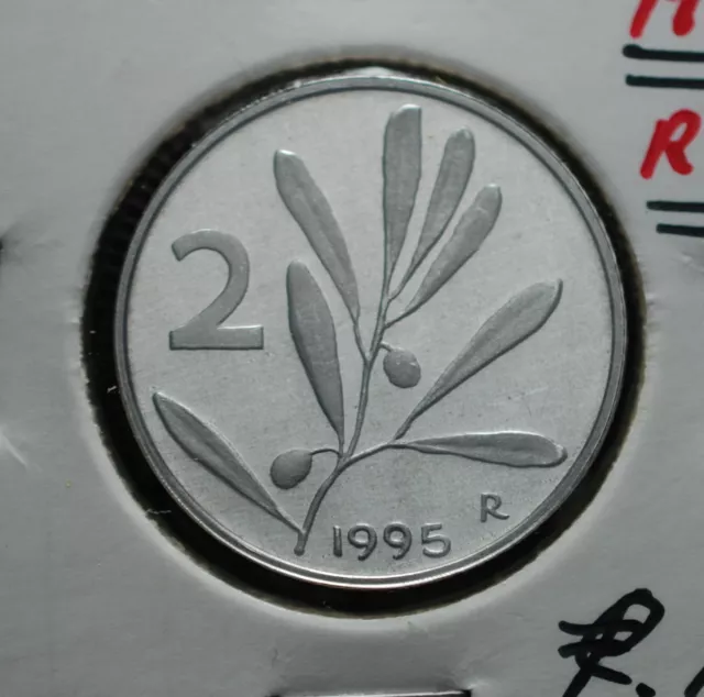 1995  Repubblica Italiana 2 lire  FONDO SPECCHIO  da divisionale