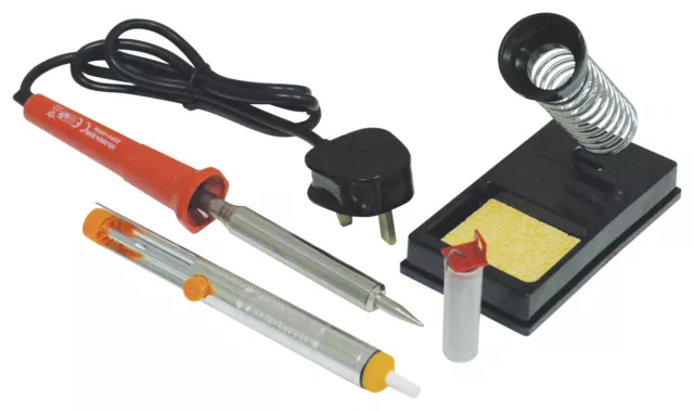 High Quality 80W Soldering Iron Kit with Stand, Sponge, Desolder Pump and Solder