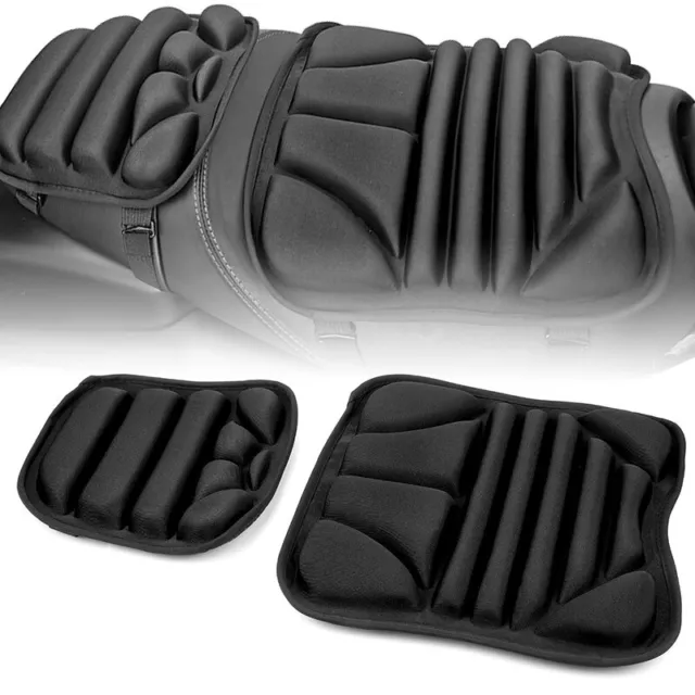 2pc Motorcycle Comfort Seat Cushion 3D Gel Cover Pillow Pad Pressure Relief Seat