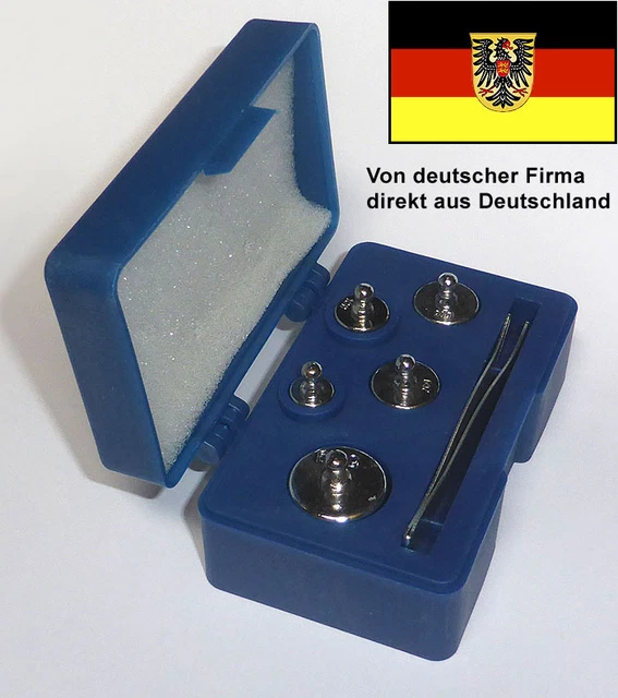 Prüfgewichte, Eichgewicht, Satz bis 100g, 5-teilig, Kalibriergewichte