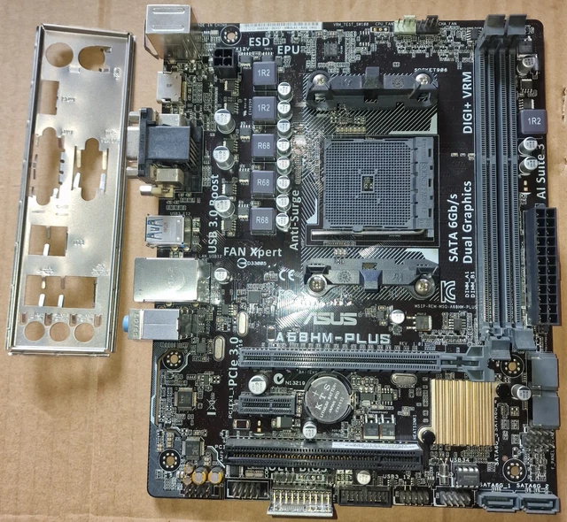 ASUS A68HM-PLUS SOCKET FM2+ DDR3 Micro ATX Motherboard With I/O Shield ...