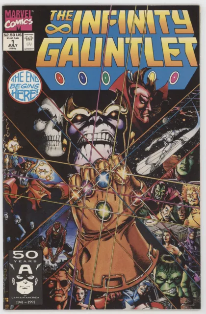 Infinity Gauntlet 1 Marvel 1991 NM Thanos Silver Surfer Avengers Hulk