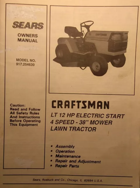 Craftsman 46 riding mower manual deals