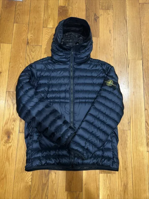 Stone Island Bio Based Ripstop Nylon  Down Puffer Jacket Blue 2Xl Authentic