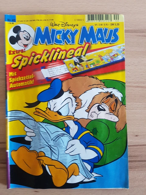 Micky Maus Comicheft Nr. 40 / 1998 mit Beilage Spicklineal