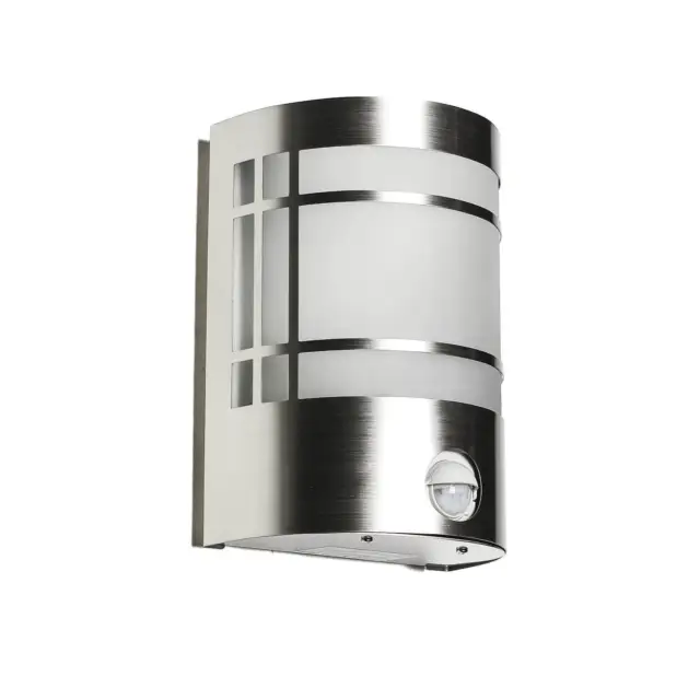 LED Acero Inox. Pared Lámpara Exterior 6W 470lm con Sensor de Movimiento Jardín,