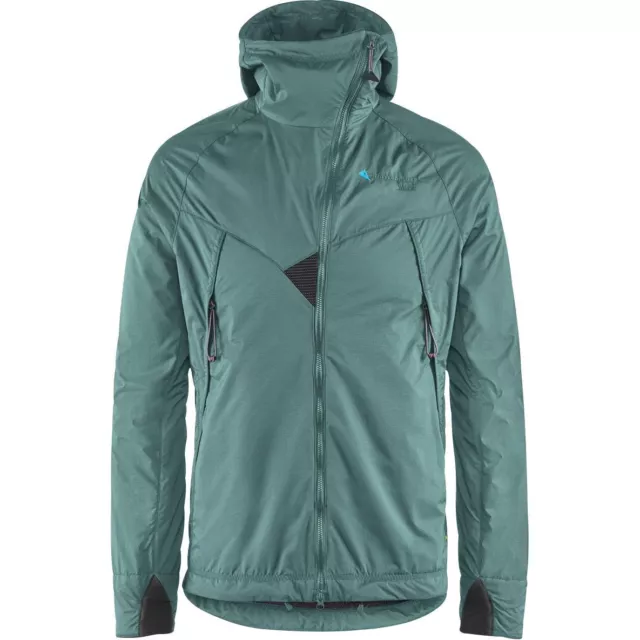 Klattermusen Mens Vale Hooded Jacket Outdoor Hiking Breathable Warm - Green