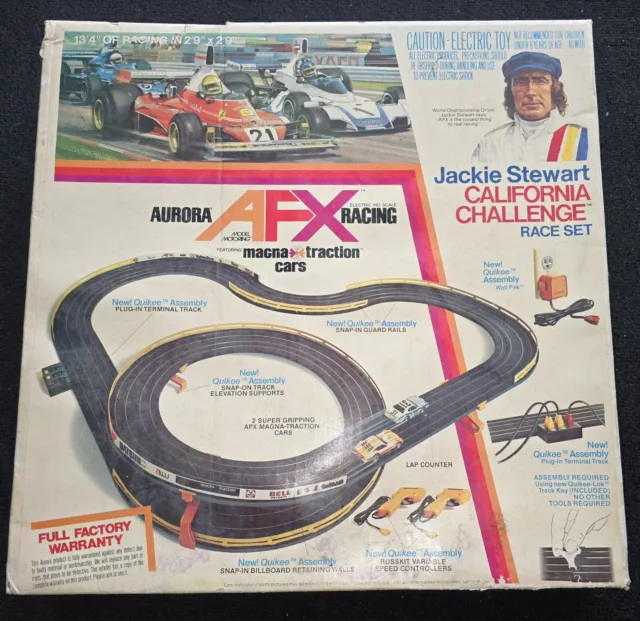 Aurora AFX Racing Jackie Stewart California Challenge Set NO TRACK, sold AS-IS