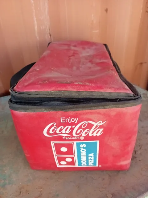 Vintage  Domino’s Pizza Enjoy Coca Cola Insulated Red Bag w Straps