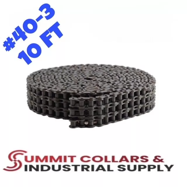 #40-3 Triple Strand Roller Chain 10 Feet with 1 Connecting Link