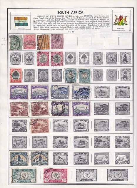 Used South Africa On Harris Album Pages - 118 Stamps At 10C Per Stamp