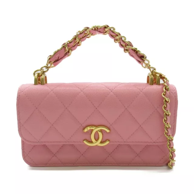 CHANEL CHAIN WALLET Shoulder Crossbody Bag Caviar Leather Pink Used Women  CC WOC $3,090.00 - PicClick