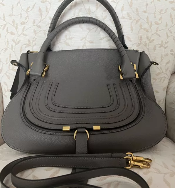 Chloe Marcie Double Handbag in Nomad light gray