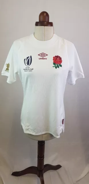 Umbro England Rugby World Cup 2023 Official Product T shirt Women's Size 12 whit