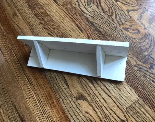 15" x 4.25" Rustic Shabby Chic Solid Wood White Wall Shelf, Reclaimed Barn Wood 3