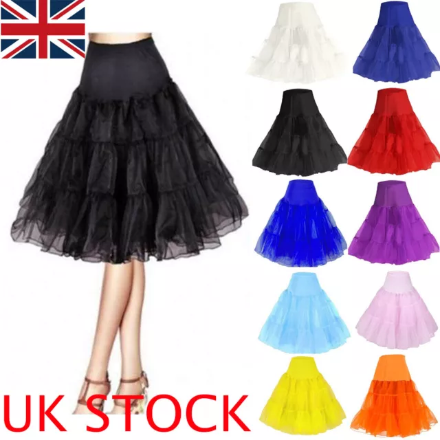 UK Retro Underskirt 50s Swing Vintage Petticoat Rockabilly Tutu Fancy Net Skirt