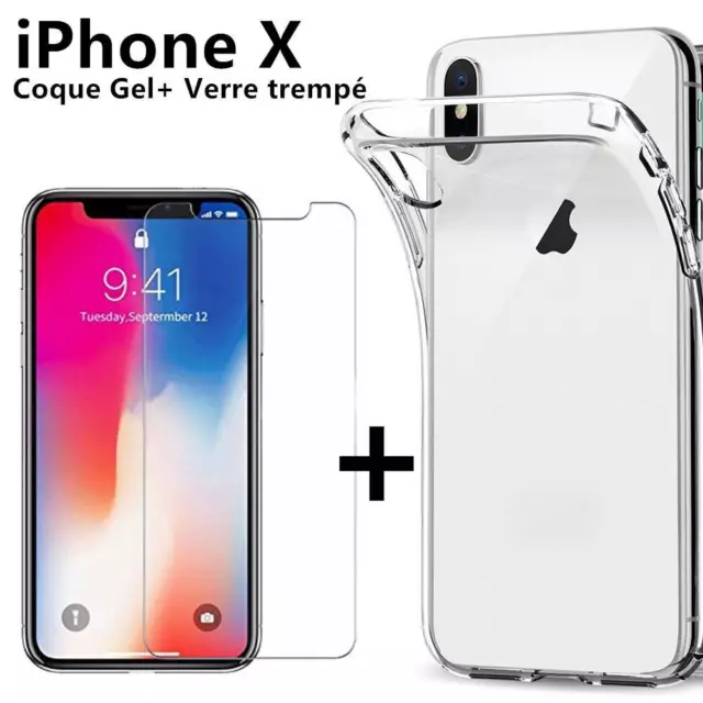 Verre Trempé Film Protection + Coque pour iPhone 6 7 8 11 12 13 Pro Max XS XR 2