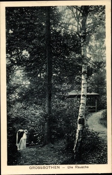 Ak Großbothen Grimma in Sachsen, Die Rausche, Wasserfall - 3417316