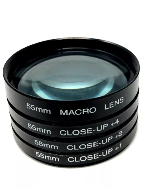 55mm/62mm/67mm -Close Up/Macro Lens (+1 +2 +4 +10) Filter set + Pouch
