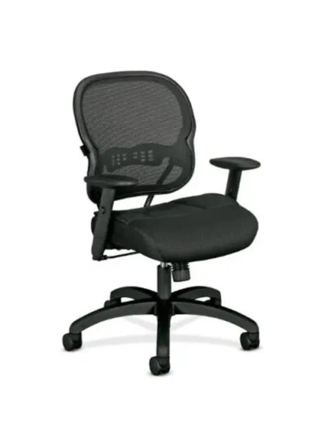 Basyx By Hon Mid-back Mesh Task Chair - Fabric Black Seat - Back - Black Frame -