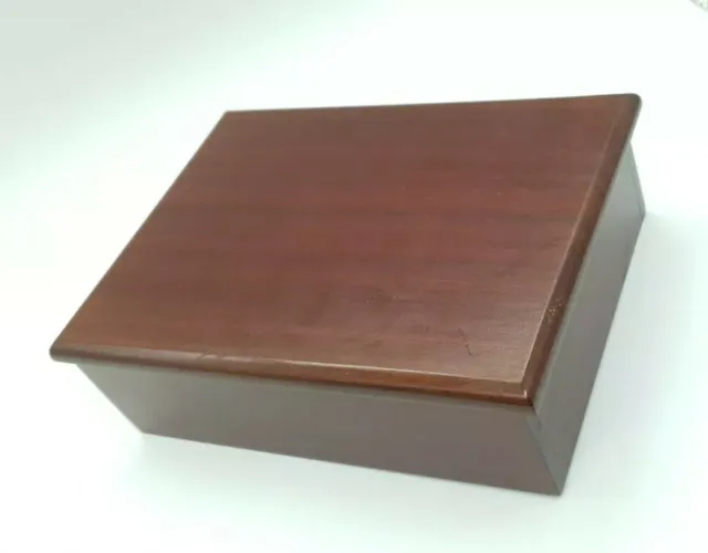 Baratija de madera corazón púrpura caja de joyas madera 15,5 x 11,5 x 5 cm