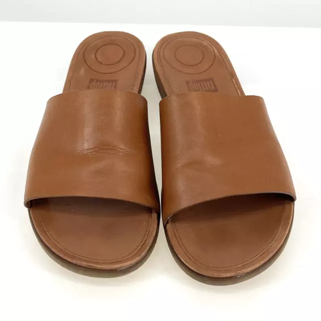 Fitflop Slides Womens 7 Sola Leather Slide Shoes