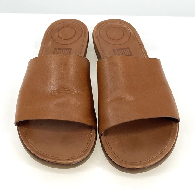 Fitflop Slides Womens 7 Sola Leather Slide Shoes