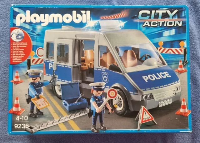 Playmobil Polizei Bus mit Straßensperre und Sound (9236) NEU & VERSIEGELT