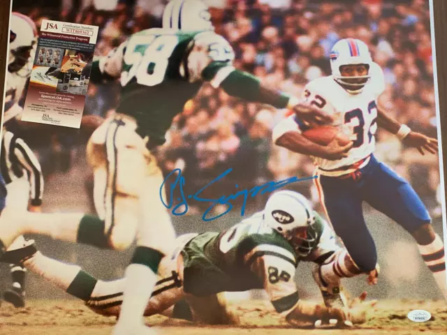 OJ Simpson Signed 16x20 Buffalo Bills Auto Autograph JSA Authentic