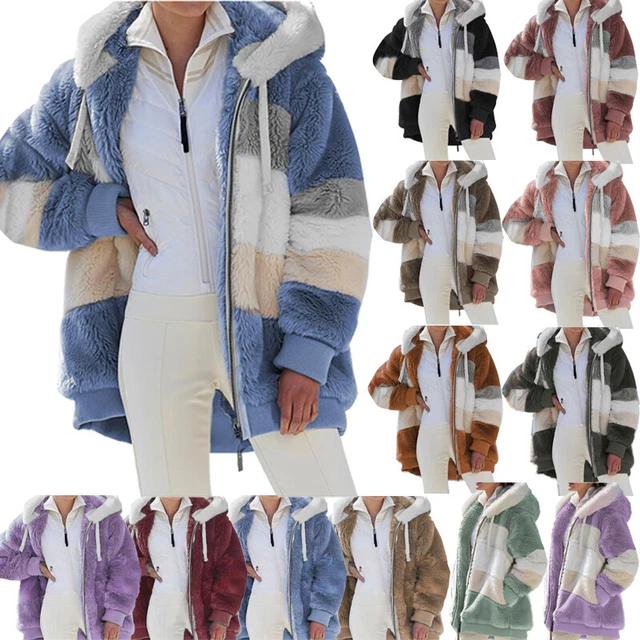 Meichang Chandail à Capuchon Sherpa Pour Femmes Avec Fermeture Éclair Sweat à Capuche Doublé Polaire Veste Manteau Hiver Manches Longues Poches Chaud Extérieur Gris Foncé TG