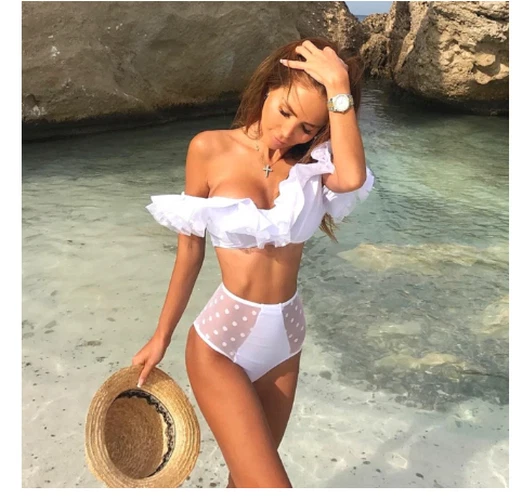 Maillot hotsell bandeau volant