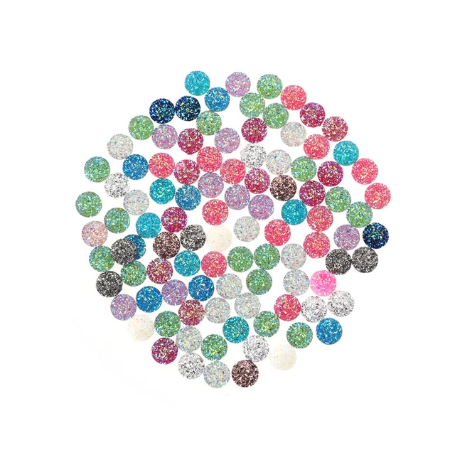 100 piezas perlas de cameo con espalda plana adornos de resina drusa