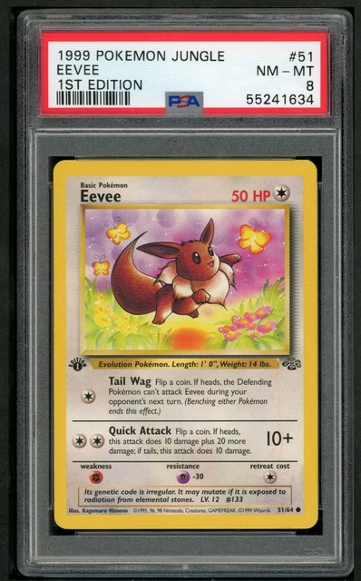 Pokemon PSA 8 Jungle Set 1st Edition Eevee 51/64