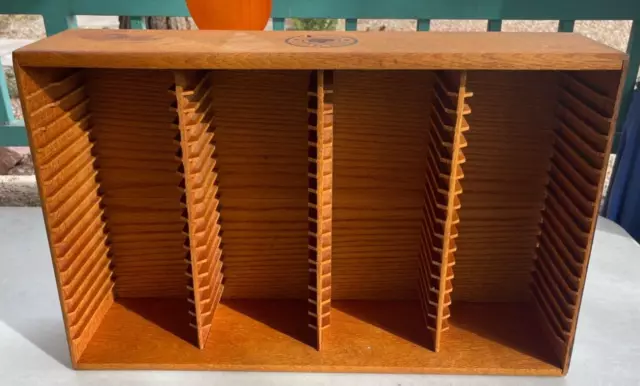 Vintage Cal  Oak Wood 72 CD  Storage Rack