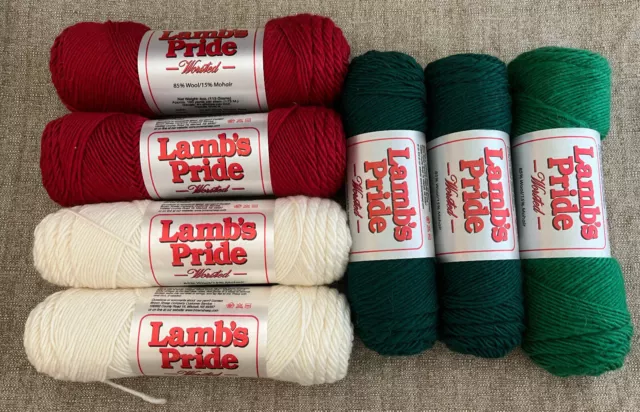Lot: 7 Skeins Lamb's Pride Brown Sheep; New; Christmas Mix; PRICED TO SELL; L1