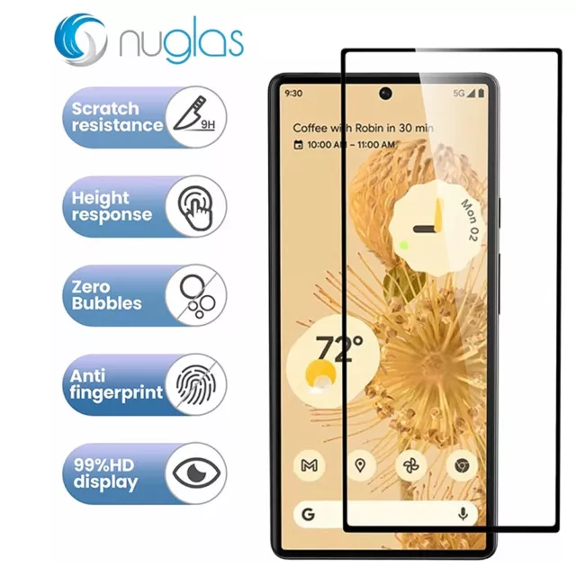 Screen Protector Nuglas Clear Tempered Glass For Google Pixel 8 7 Pro 6a Flat/3D