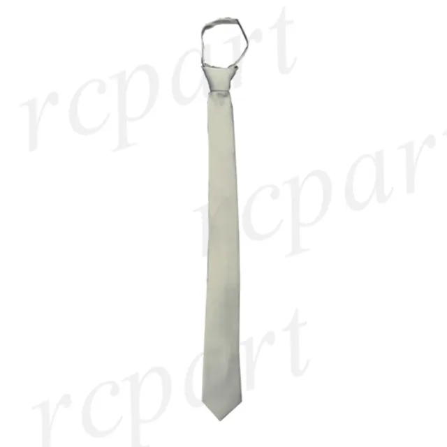 New Poly Men's ready knot zipper pre tied 2.5" skinny necktie silver gray formal