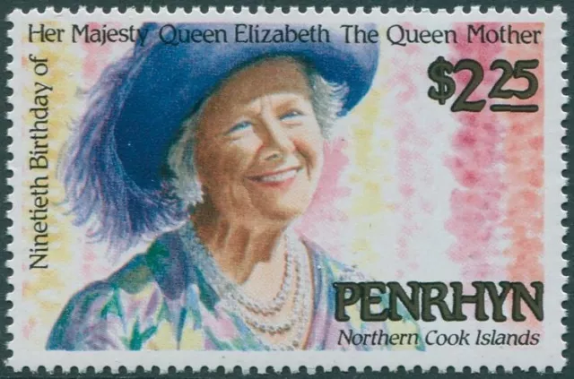 Cook Islands Penrhyn 1990 SG445 $2.25 Queen Mother 90th Birthday MNH