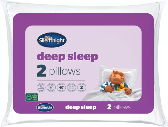 Silentnight Deep Sleep Pillows, 2 Pack – Medium Support