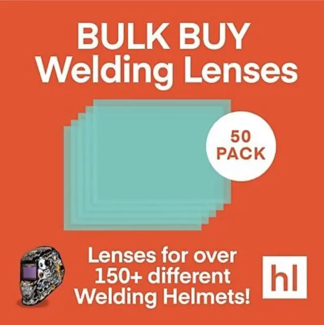 BULK Welding Helmet Lenses for ANY HELMET! (HUGE Variety of Sizes) 50 PACK