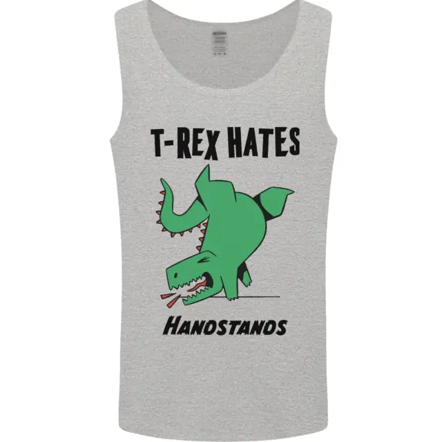 T-Rex Hates Handstands Funny Dinosaurs Mens Vest Tank Top