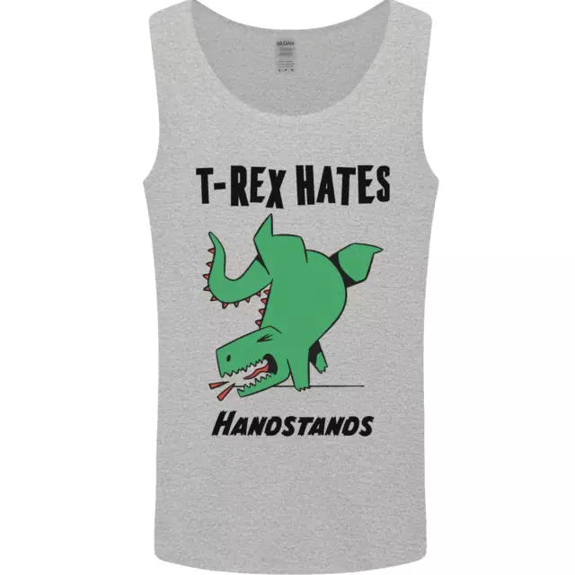 T-Rex Hates Handstands Funny Dinosaurs Mens Vest Tank Top