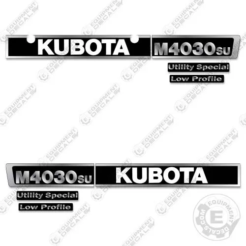 Fits Kubota M4030SU Decal Kit Tractor Decals - 3M VINYL Aftermarket Sticker Set