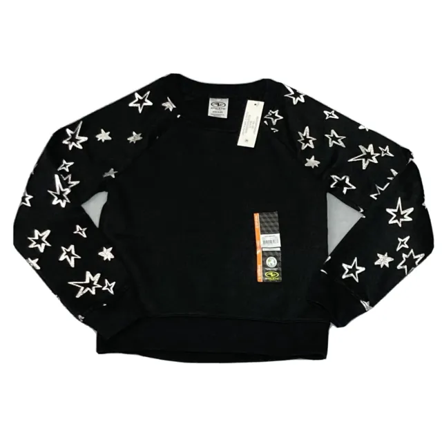 new athetic fleece sweatshirt black silver stars 6-6x