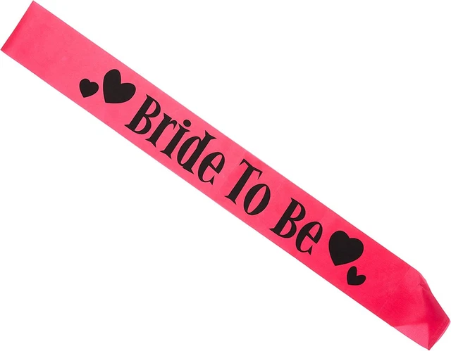 Smiffys Donna Bride To Be Sash, rosa e nero, taglia unica, 22357