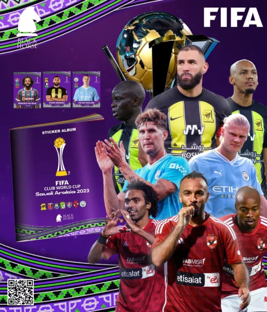 Juego completo de pegatinas álbum de Black Horse de la Copa Mundial de Clubes de la FIFA Arabia Saudita 2023