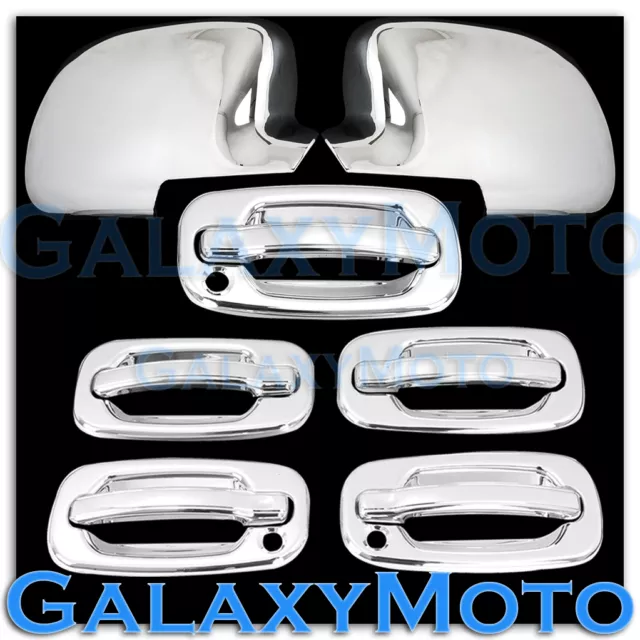 00-06 Chevy Tahoe Chrome Mirror+4 Door handle PSG Keyhole+Tailgate Barn Cover