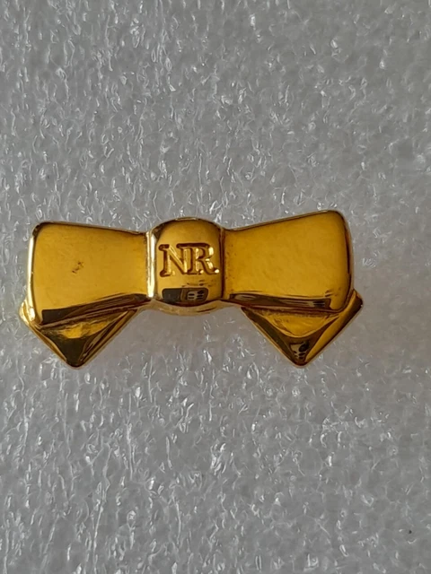 Broche Nina Ricci - Alliage Doré Et Strass, Forme Nœud - Occasion Très Bon état
