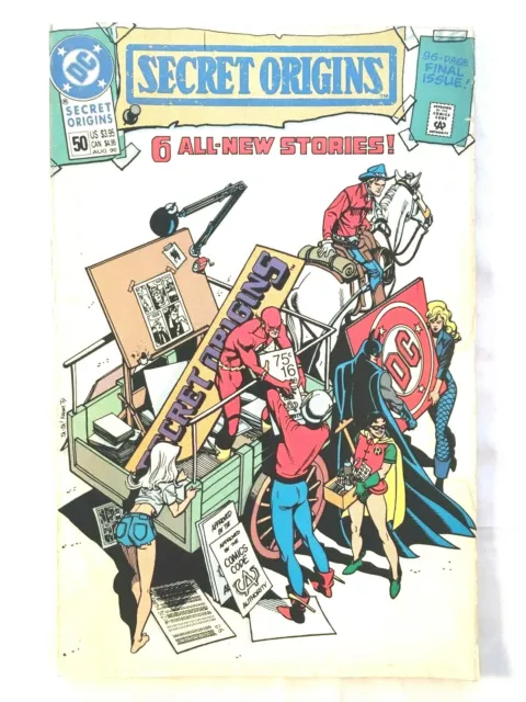 SECRET ORIGINS #50 1990 DC comics 96-page FINAL ISSUE 6 All-New Stores!