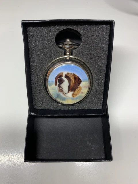 REFLEX SAINT BERNARD Quartz Pocket Watch With Presentation Box 5.99 PicClick UK